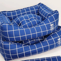 Cama Retangular Pata Chic Grid - Marinho