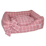 Cama Retangular Pata Chic Grid - Rosa