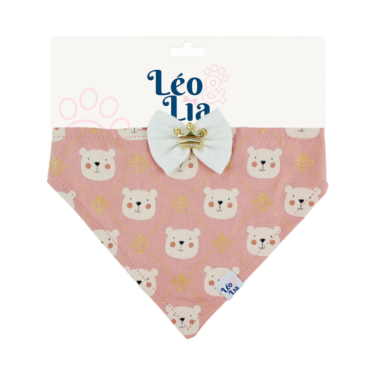 Bandana Clássica Fêmea Urso Rosê