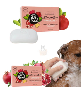 Shampoo 3 em 1 em Barra Pet Head Romã com Óleo de Coco