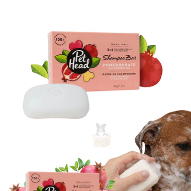 Shampoo 3 em 1 em Barra Pet Head Romã com Óleo de Coco