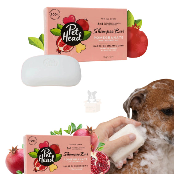 Shampoo 3 em 1 em Barra Pet Head Romã com Óleo de Coco