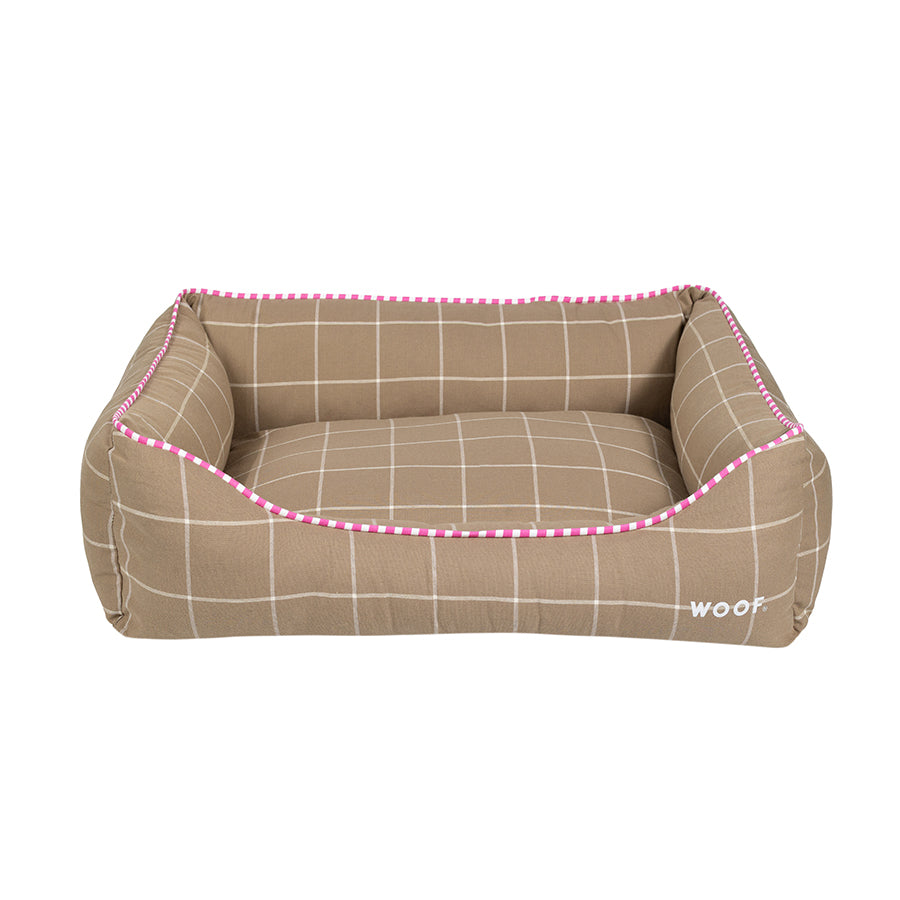 Cama Retangular Confort Xadrez Caqui