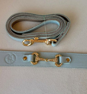 Coleira e Guia com Strass Ines Azul