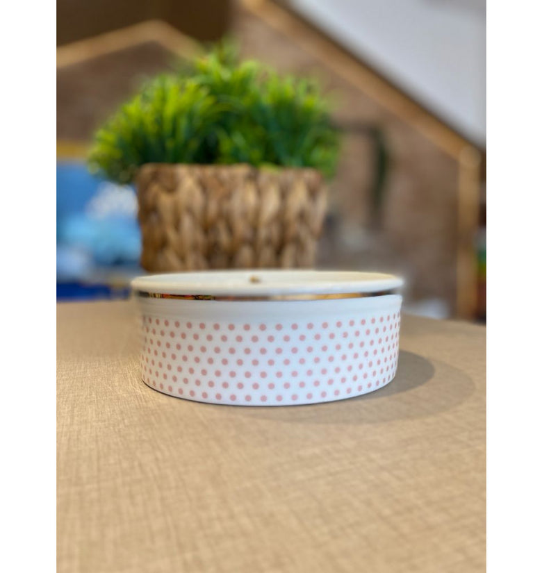 Comedouro porcelana petit poá