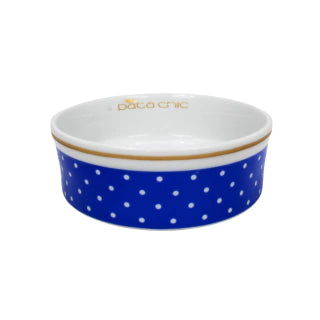Comedouro Porcelana Poá Azul - 600ml