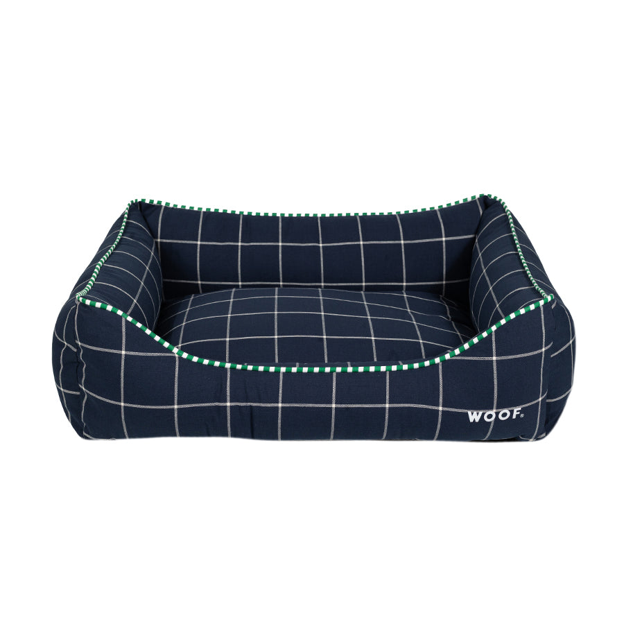 Cama Retangular Confort Xadrez Marinho