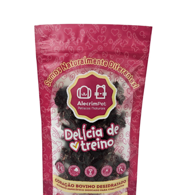 Petisco Natural para Cães e Gatos - Delícia de Treino (Coração Bovino Desidratado)