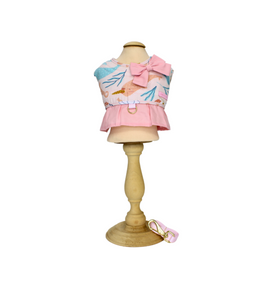 Colete Peitoral e Guia Pata Chic - Encanto Coral