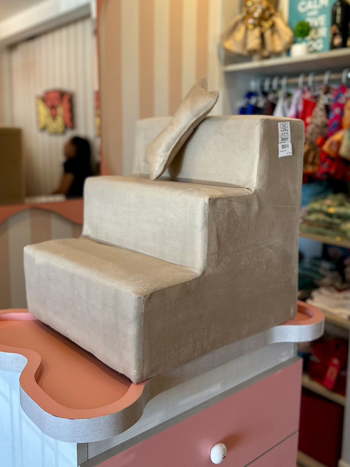 Escada para Pet em Tecido Suede