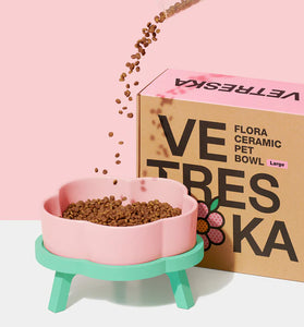 Comedouro/Bebedouro Flora Ceramica Pet Bowl M