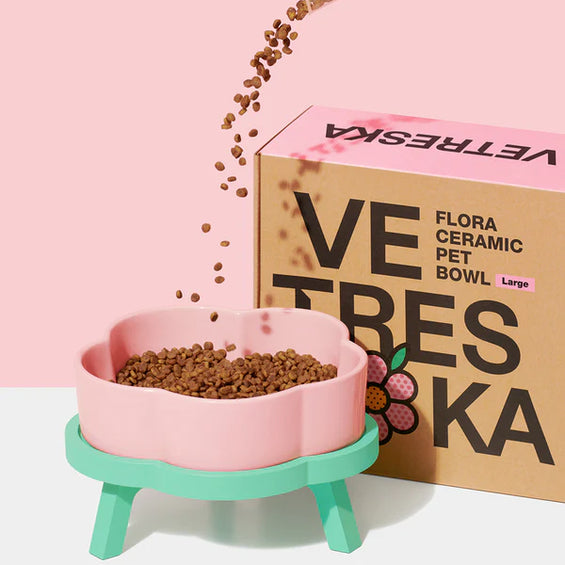 Comedouro/Bebedouro Flora Ceramica Pet Bowl M