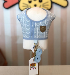 Colete Peitoral e Guia Pata Chic - Monochrome Azul