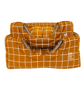 Toca Retangular em Tecido Pata Chic Grid - Ocre