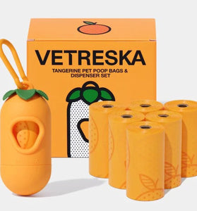 Conjunto Cata Caca Dispenser e Sacos (1 dispenser + 7 rolos) Vetreska