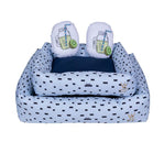 Cama Retangular Basic - Microfibra / Tricoline - Fruit Juice Kiwi / Azul Woof P