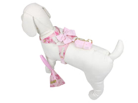 PEITORAL GUIA E BOLSINHA PATA CHIC DOCE FLOR - ROSA