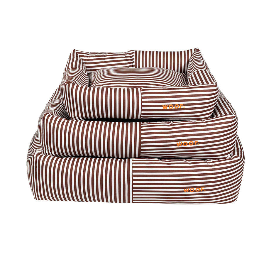 Cama Retangular Básica Listrado Marrom