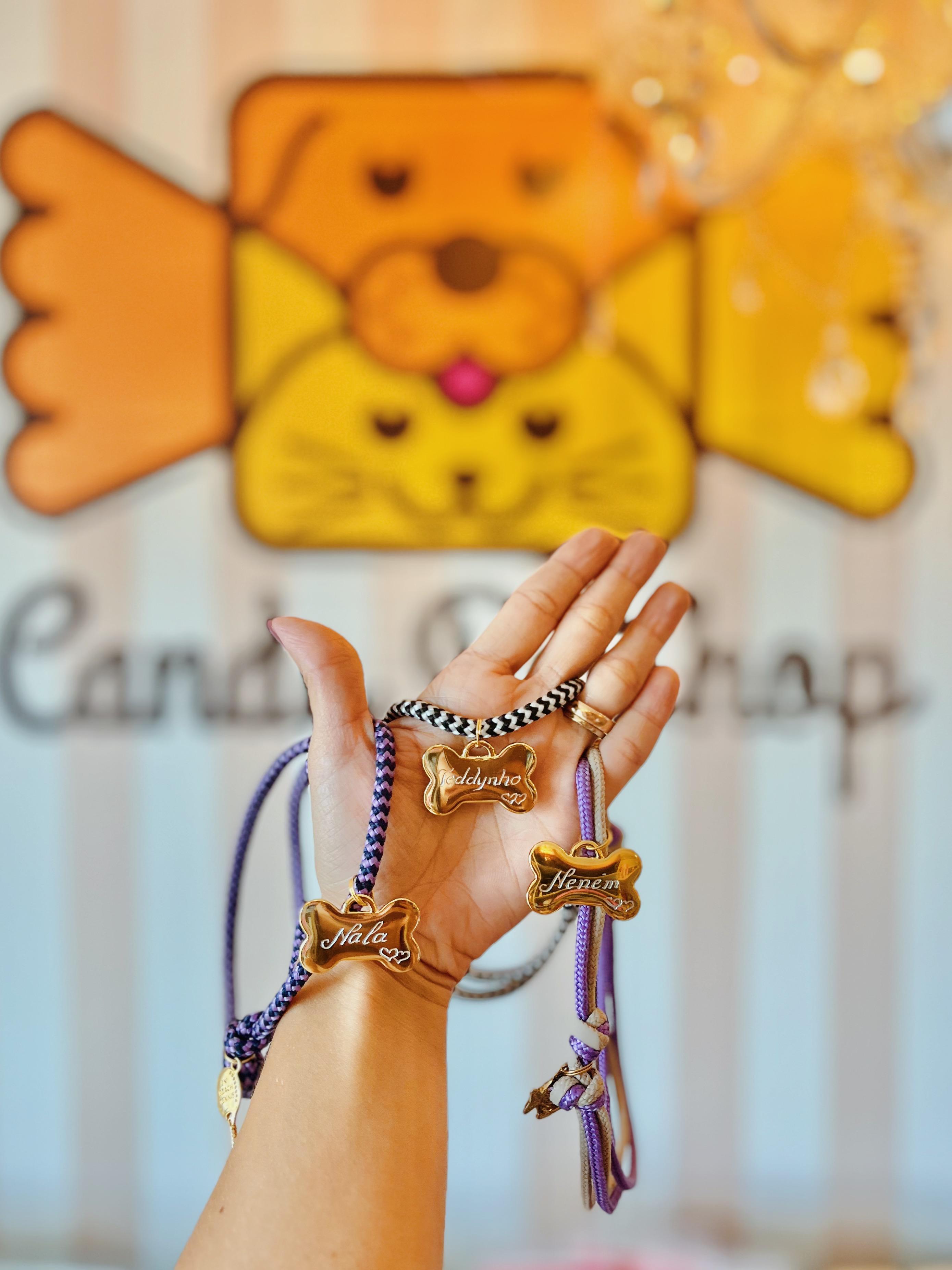 Coleira de Identificação Personalizada – Ajustável Candy