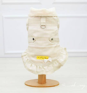 Casaco Pele Creme Babado