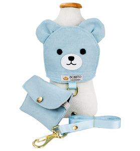Coleira Peitoral Ursinho Azul