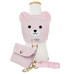 Coleira Peitoral Ursinho Rosa
