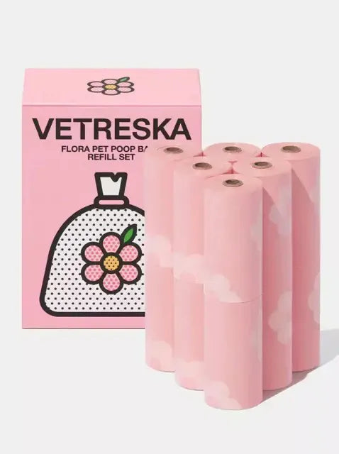 VETRESKA PET POOP BAGS REFILL SET (12 ROLLS)