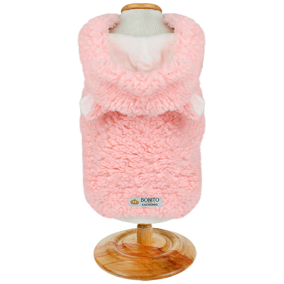 Casaco Pelúcia Urso Rosa